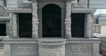 清远 芝麻灰高档墓碑，土墓，可定制