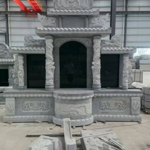 清远 芝麻灰高档墓碑，土墓，可定制