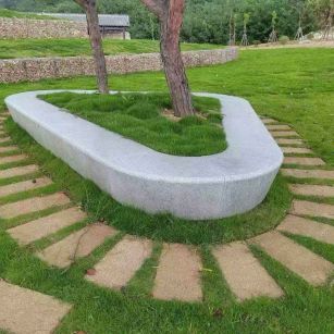 清远 芝麻白光面整石坐凳