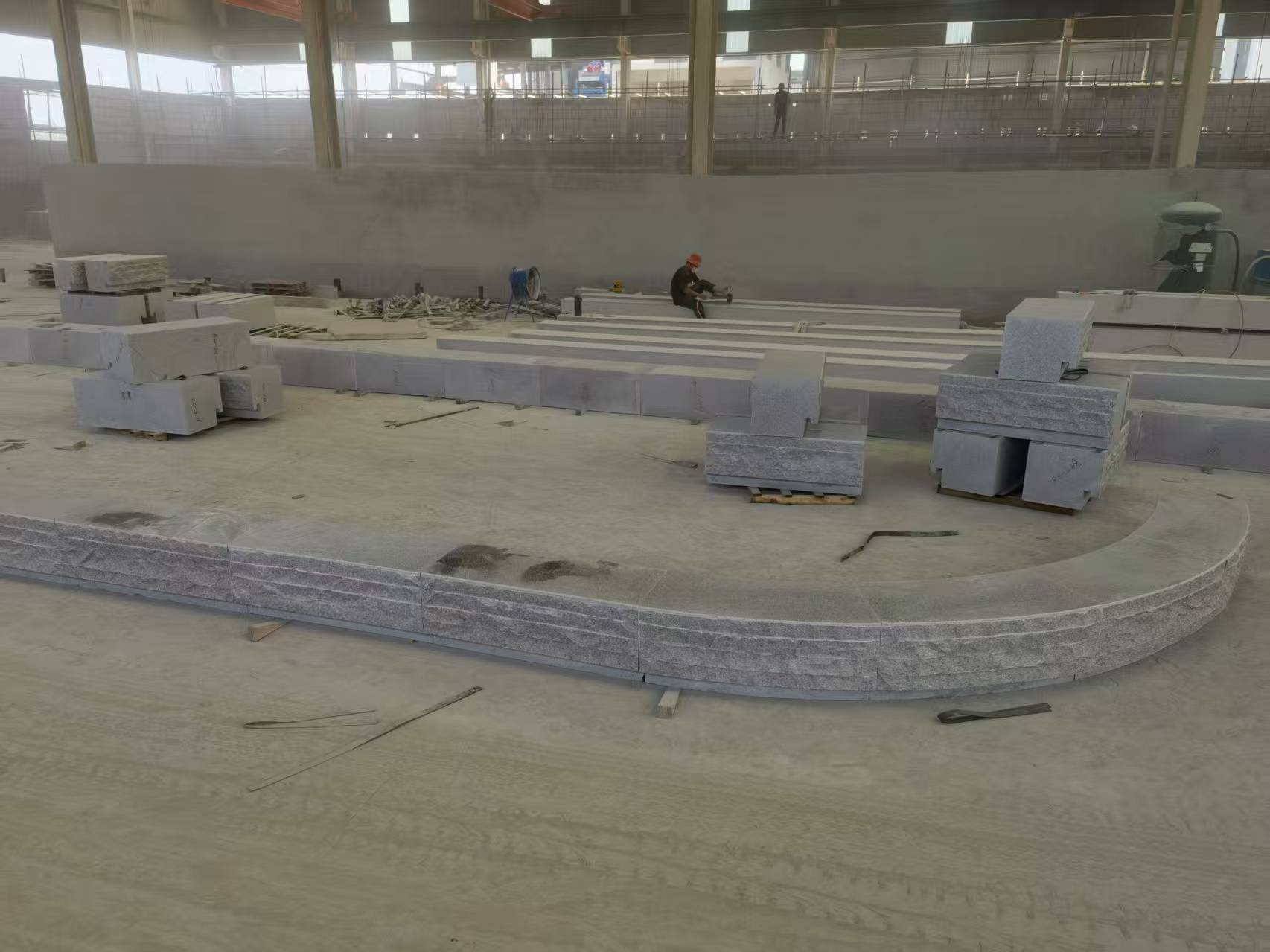 清远 芝麻白整石坐凳（光面+自然面）