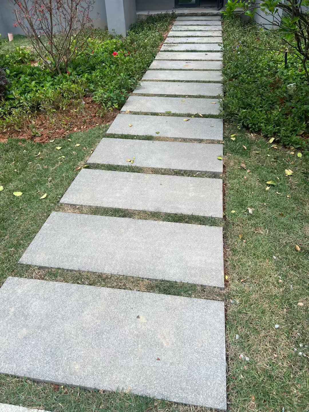 清远 芝麻黑小区踏步、汀步石铺装效果