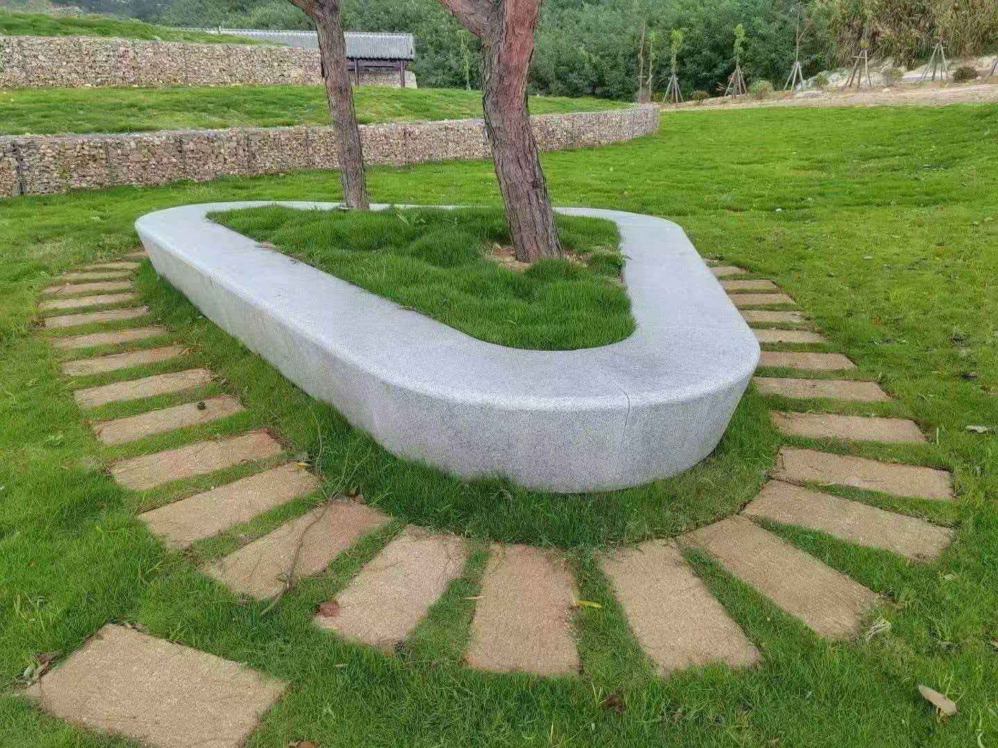 清远 芝麻白光面整石坐凳