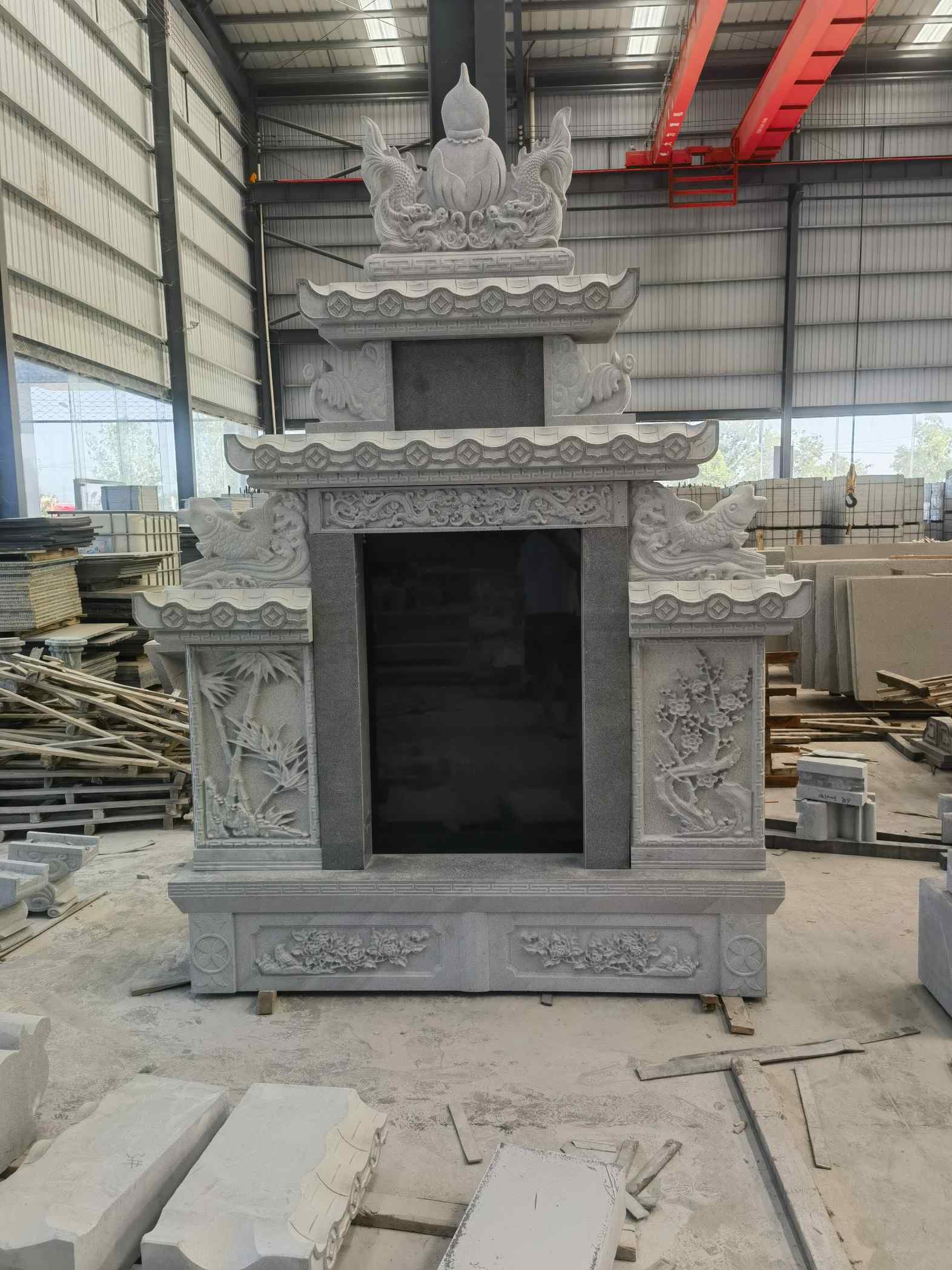 清远 芝麻灰高档墓碑、土墓，一套也支持定做