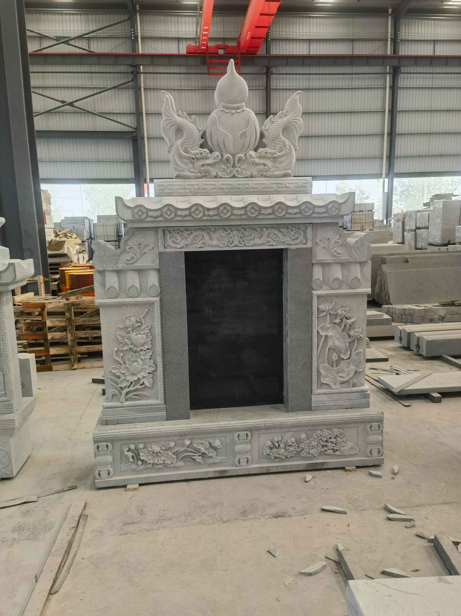 清远 芝麻灰高档墓碑、土墓，一套也支持定做