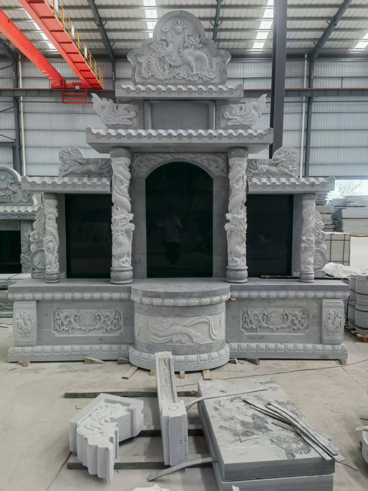 清远 芝麻灰高档墓碑，土墓，可定制