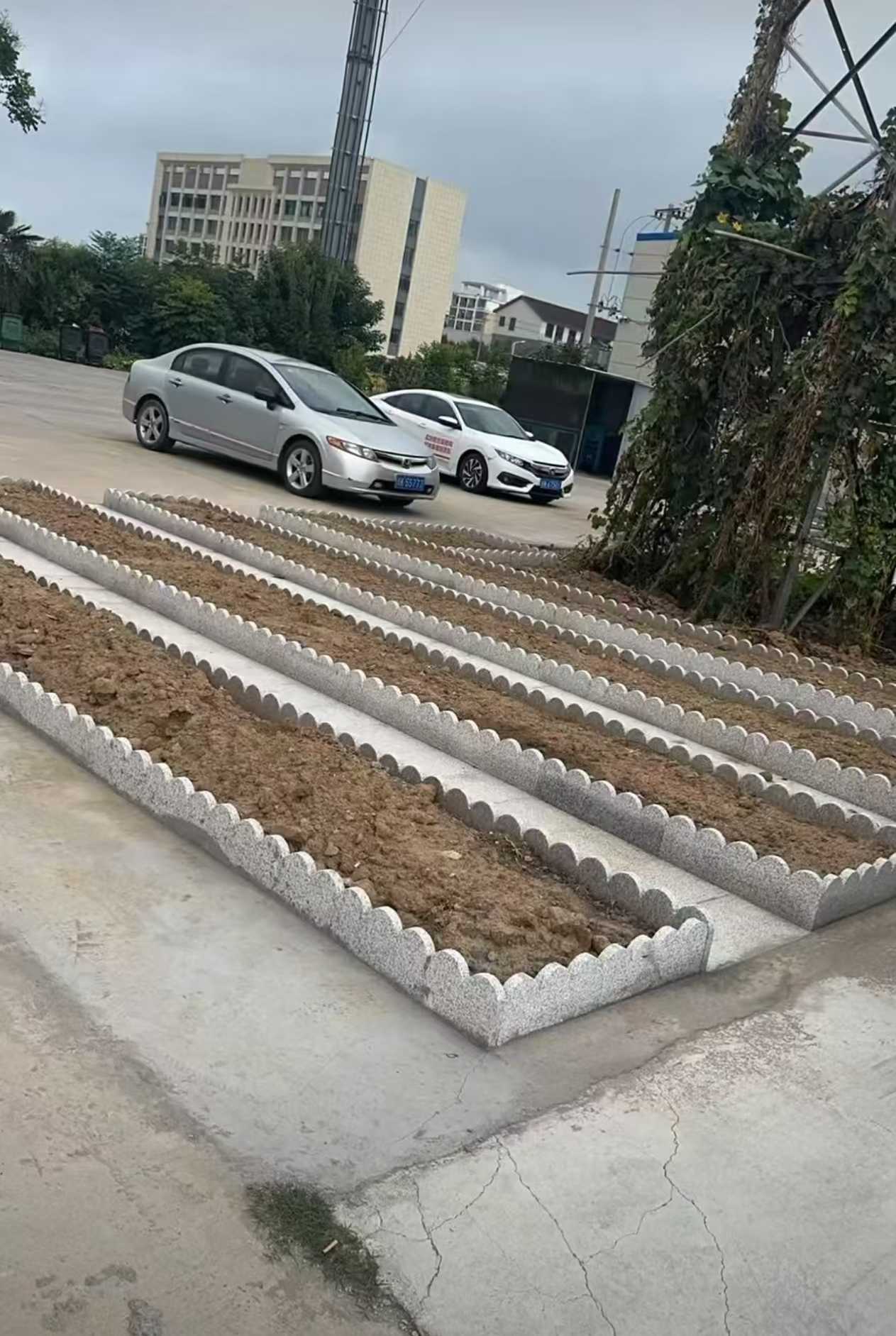 清远 花边石、花围石、花园石安装效果