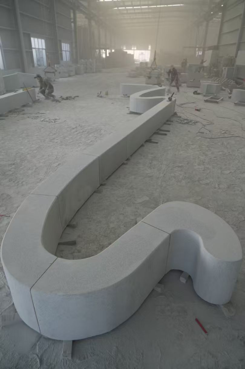 清远 花岗岩整石坐凳拼装