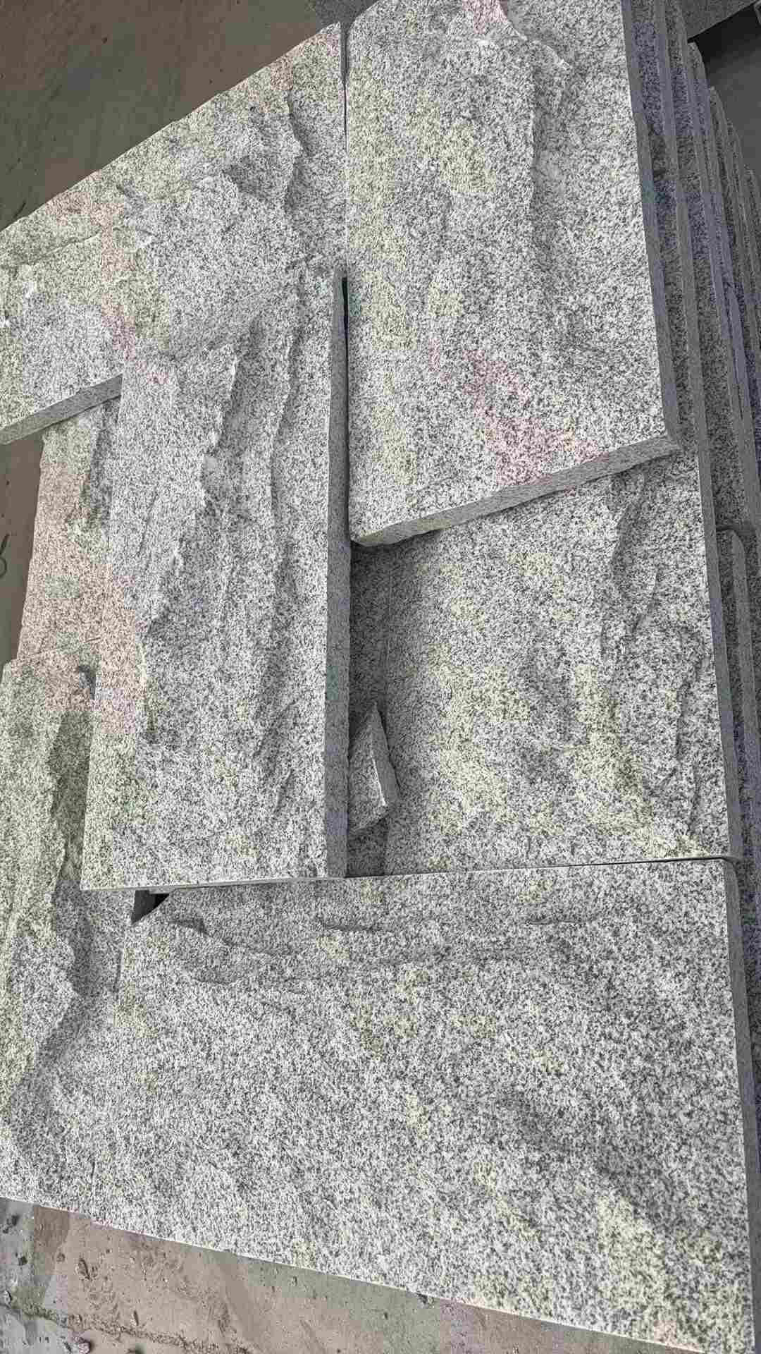 清远 芝麻白自然面花岗岩成品板